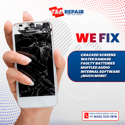 we fix cracked screens water damage faulty batteries internal software ¡much more!