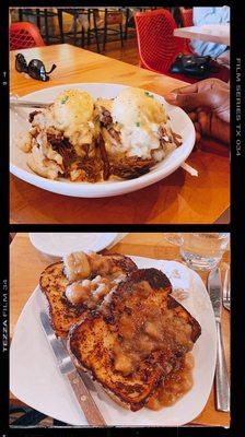 Italian Egg Benedict & Banana Foster French Toast