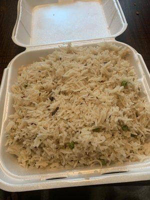 This is the Rice Per Side Dish, way more than I expected for the price. I actually like this rice better than the Naan, which never happens.