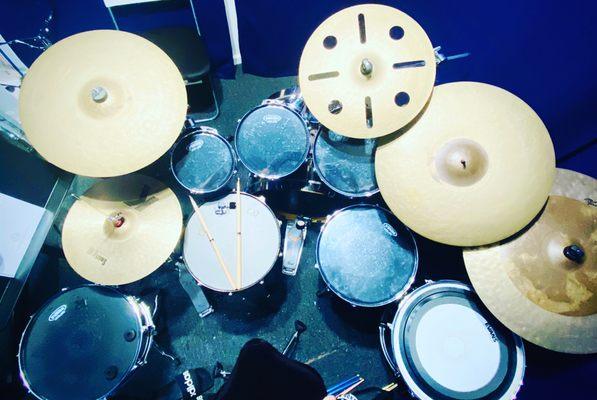 Full shot of drum set for private drum lessons