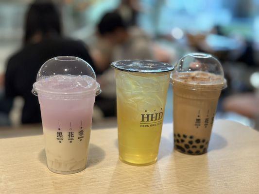 Aurora Sunset Konjac Bubble, Passion Fruit Peach Konjac Bubble, Dalgona Bubble Milk Tea