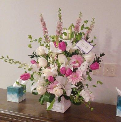 Pink flower arrangement