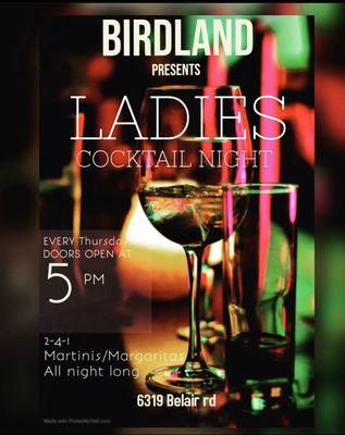 Ladies it's your night Cocktails night !! Come and enjoy