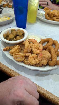 Jumbo shrimp and grouper Saturday special.