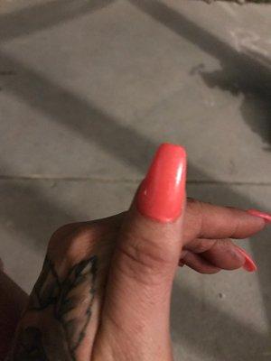 My nails cover most of My finger.. doesn't even match my original nail line