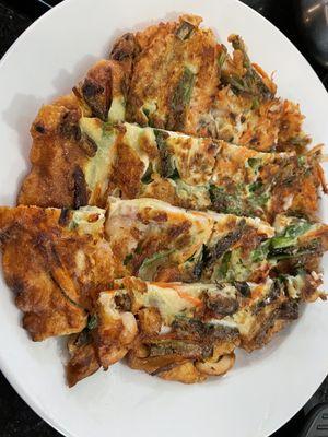 Tasty seafood pancake