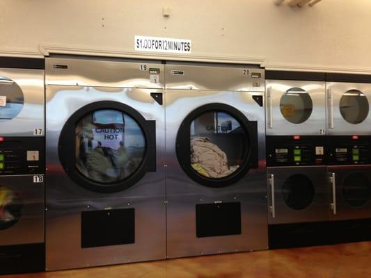 Industrial-sized dryer. $1 for 12 min.