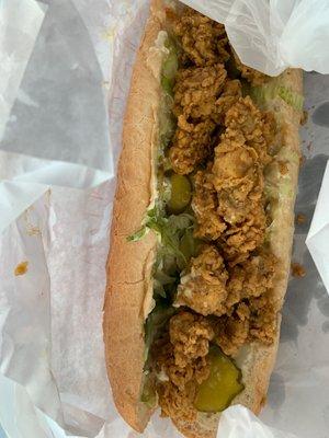 Oyster Po Boy is fresh and tastes great