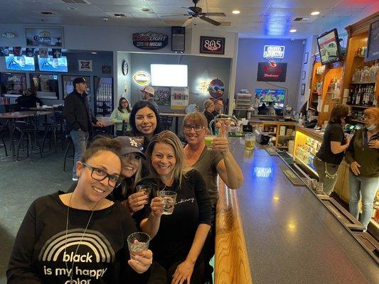 Shots with the softball moms.