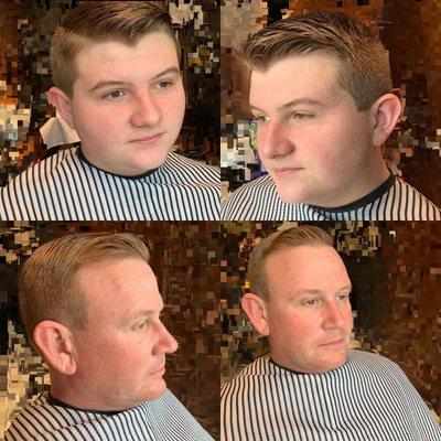 Father and son haircuts