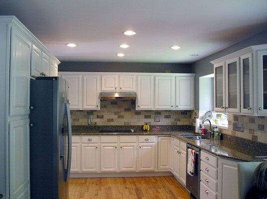 Painting kitchen cabinets white: After