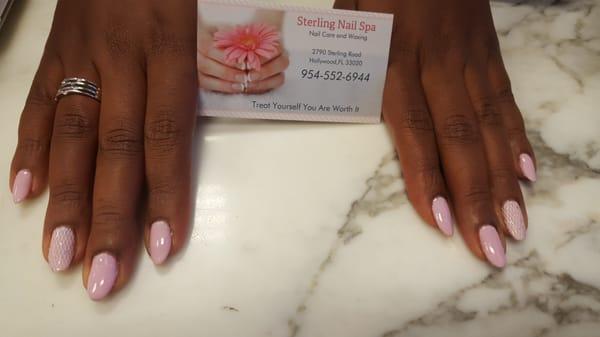 First time getting my nails  almond shaped. Gel manicure with design.