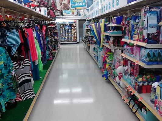 Full aisle of beach supplies even in September