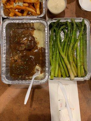 Meatloaf and asparagus