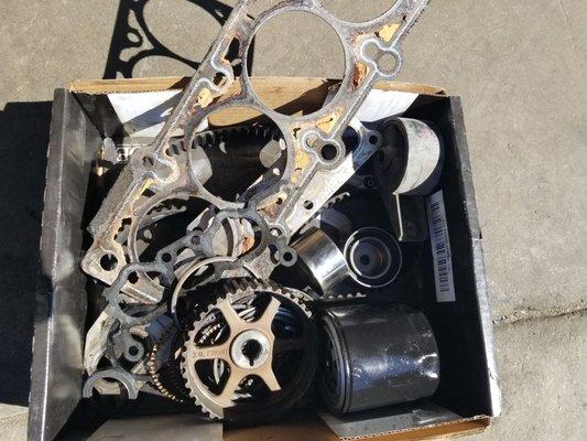 This is a picture of some of the parts that were removed from my vehicle.