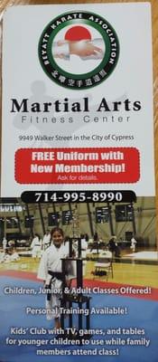 Free Uniform with New Membership!  714-995-8990