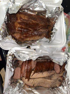 Pork Ribs. Sausage. Brisket