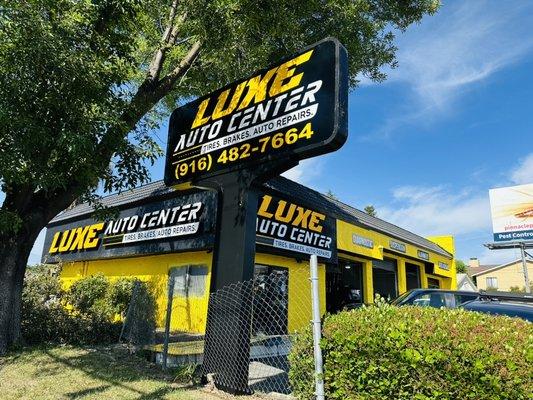 Corner view of our shop when driving on Walnut and El Camino.