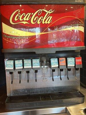 Soda machine. Almost out of order