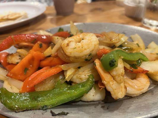 Shrimp fajitas