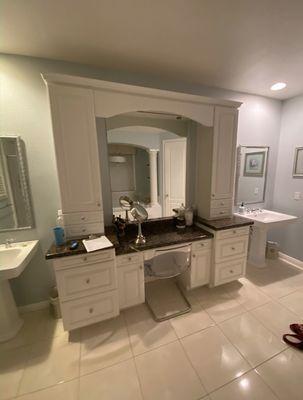 Before: Vanity in Master Bathroom