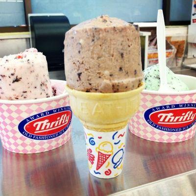 Thrifty brand hand scooped ice cream. All I can say is definitely delicious.