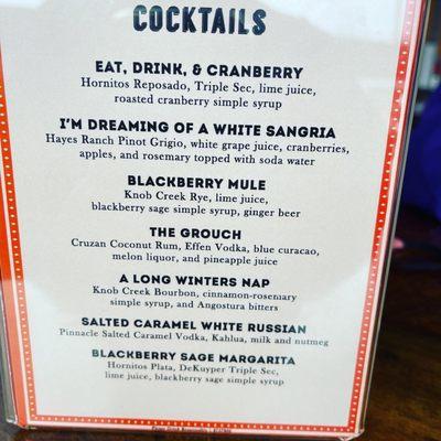 Cocktail menu!!!