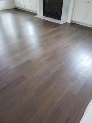 Beautifully finished with a mixed gray and brown stain!