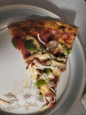 Toppings just threw on pizza not cooked