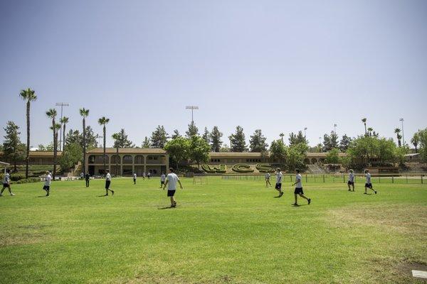 Woodcrest Christian School campus athletic field