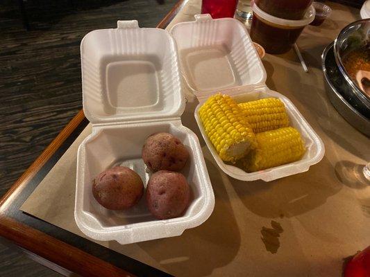 Potatoes and corn