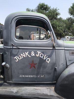 Old truck with shop name