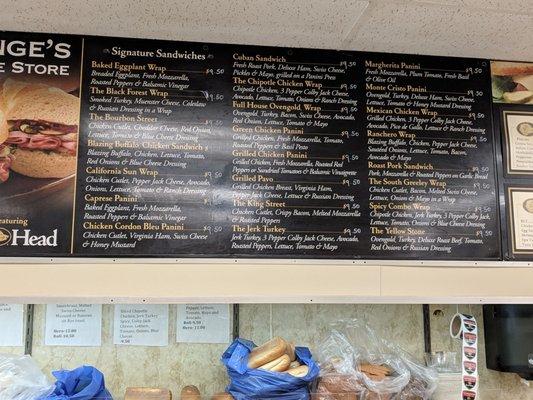 Menu board part 3