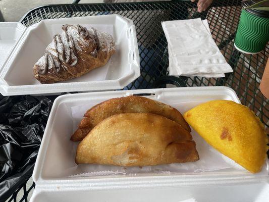 Empanadas and croissant