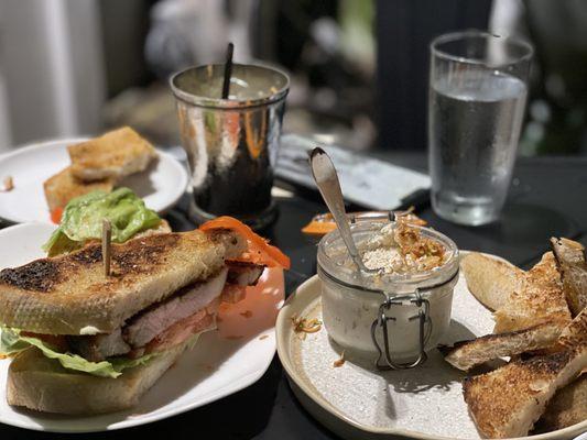 Pork belly BLT and bone marrow dip