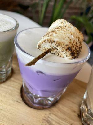 Ube iced coffee