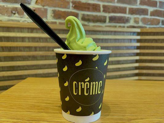 Cup of Match Soft Serve. Matcha. $5 + tax + tip