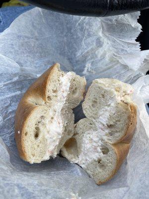 Lox Cream Cheese on Plain Bagel