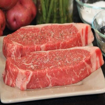 We carry only USDA Prime or the highest quality choice.