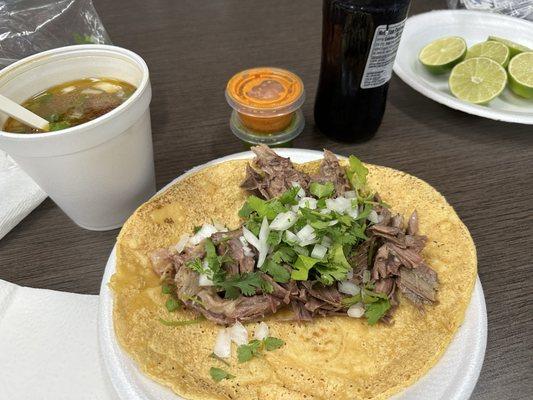 Large lamb barbacoa taco