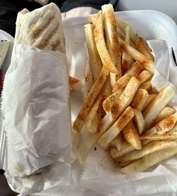 Lamb Shawarma and French Fries