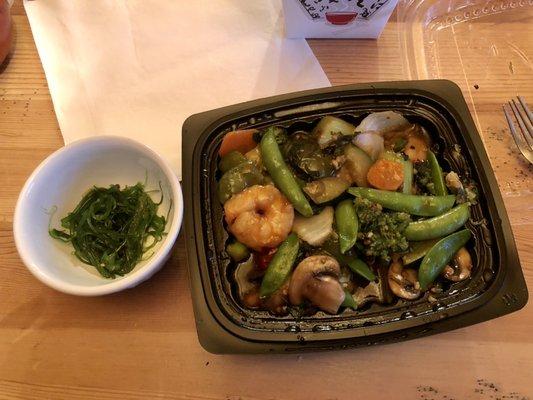 Basil Shrimp + Seaweed Salad (to go)