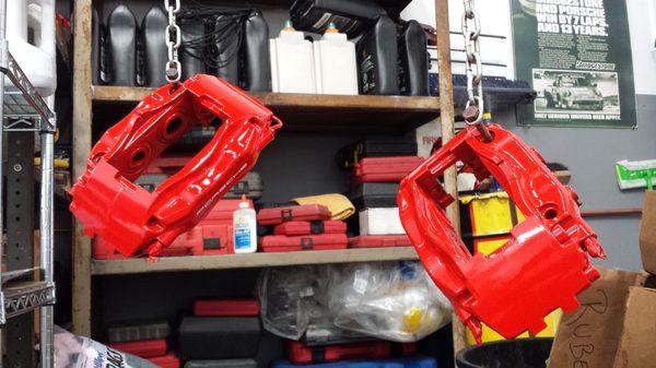 I restore Porsche brake calipers or change the color to what ever you like along with the factory stencils