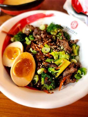 Bulgogi Bowl added seasoned egg.