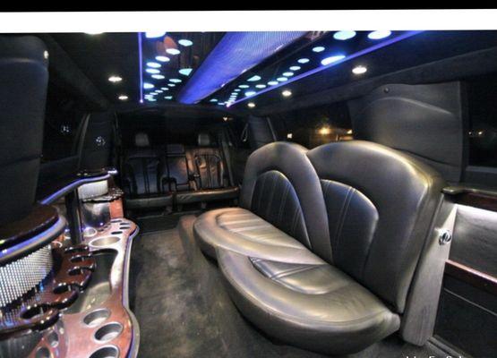 White stretch limousines inside