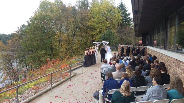 Ceremony on the Henry Baldwin riverfront patio