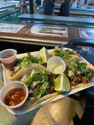 Sisig street tacos with Bartek homemade sauce.