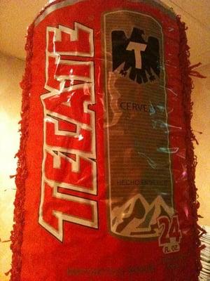 Tecate piñata at Pupuseria Mi Ranchito