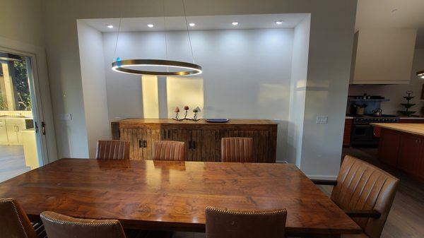 Dining room chandelier done by B.A. Electric.