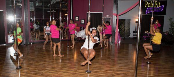 Bride enjoying her Private Pole Party!